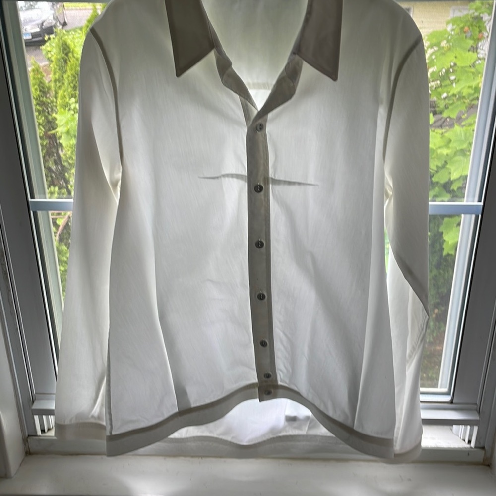 Banded crisp white shirt